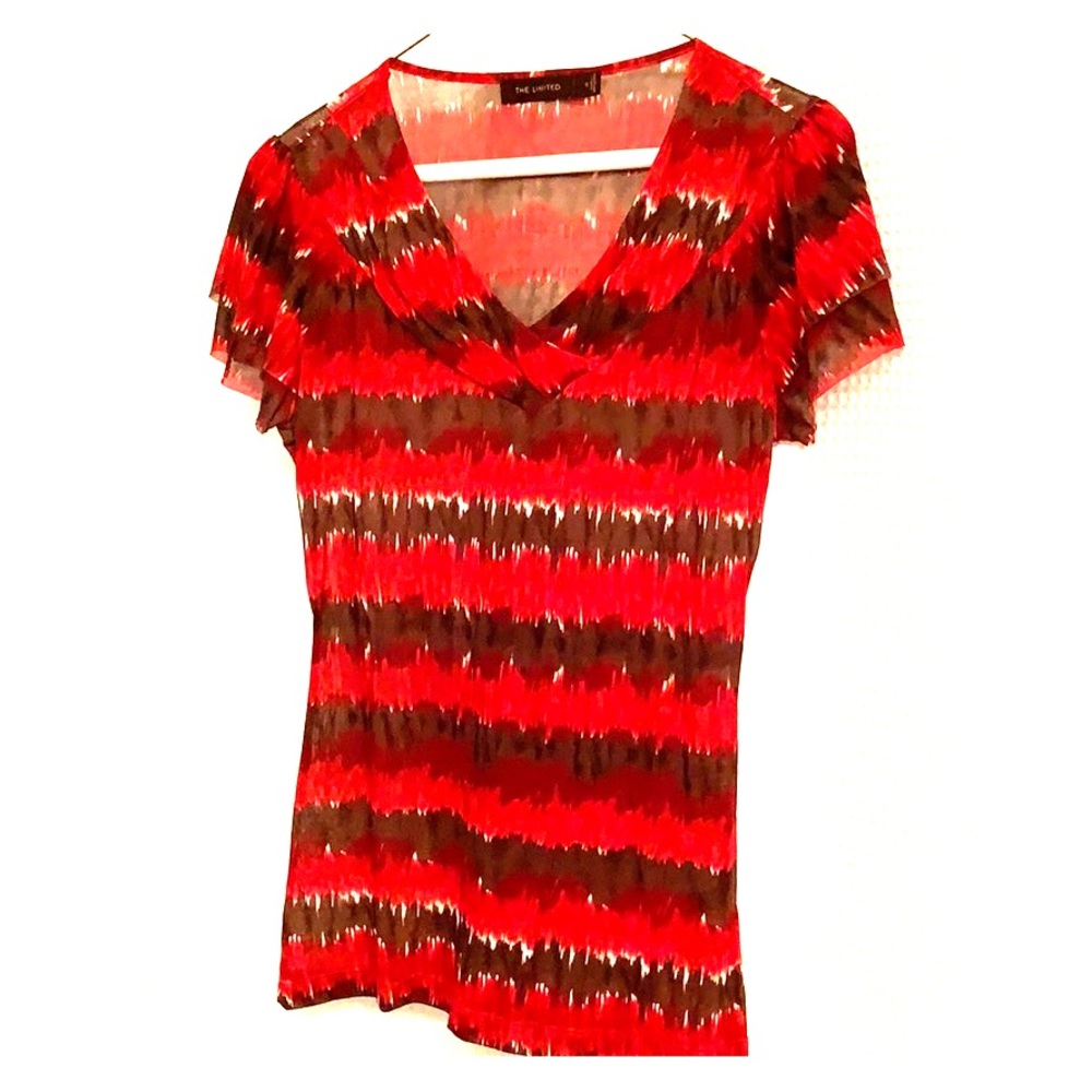 Small Limited Top Brown & Red